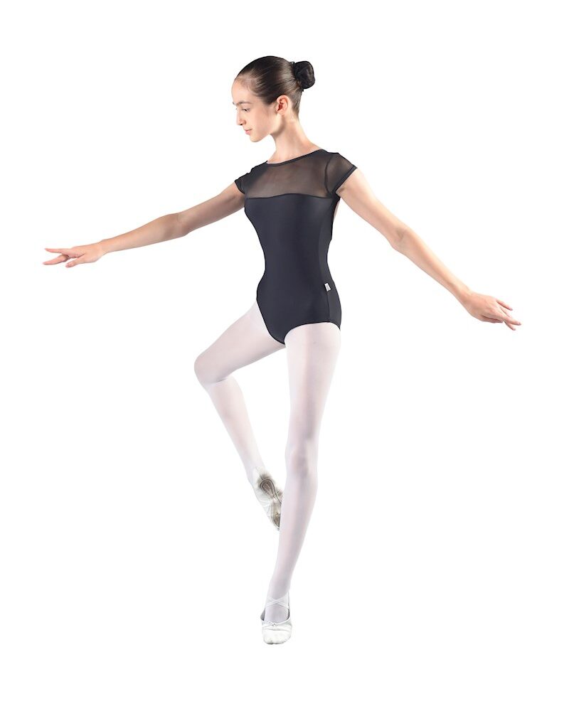 SONATA Flügelärmeliges Ballett-/Tanztrikot mit Sweetheart-Ausschnitt, Cut-Out-Rückenausschnitt und Mesh-Ärmeln