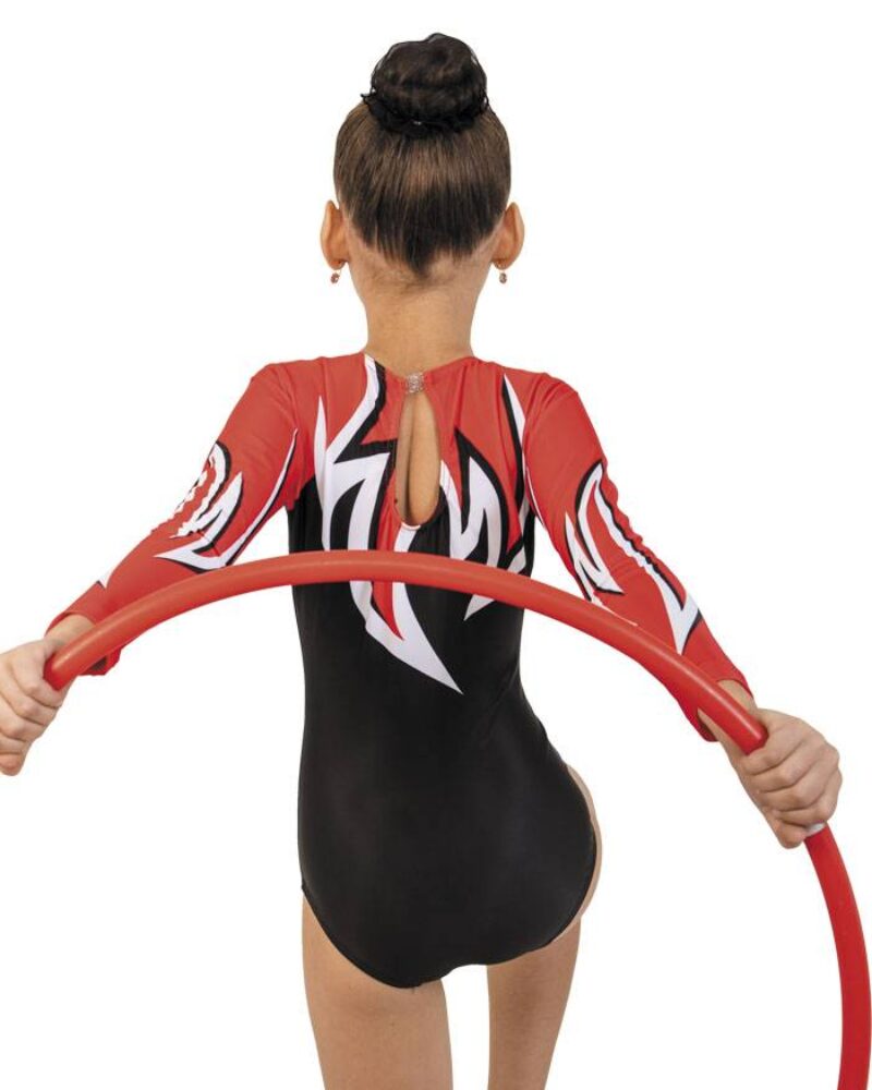 JAVI Uzun Kollu Baskılı Jimnastik Çalışma Mayosu